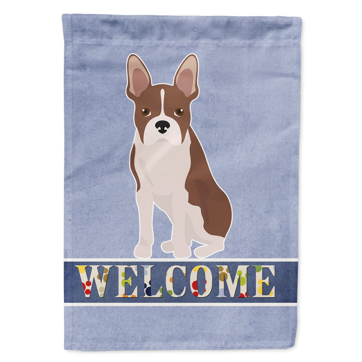 Boston Terrier Welcome Garden Size Flag