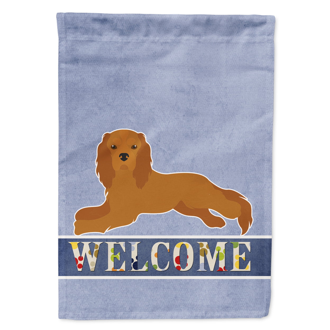 CK3687GF Ruby Cavalier King Charles Spaniel Welcome Garden Size Flag