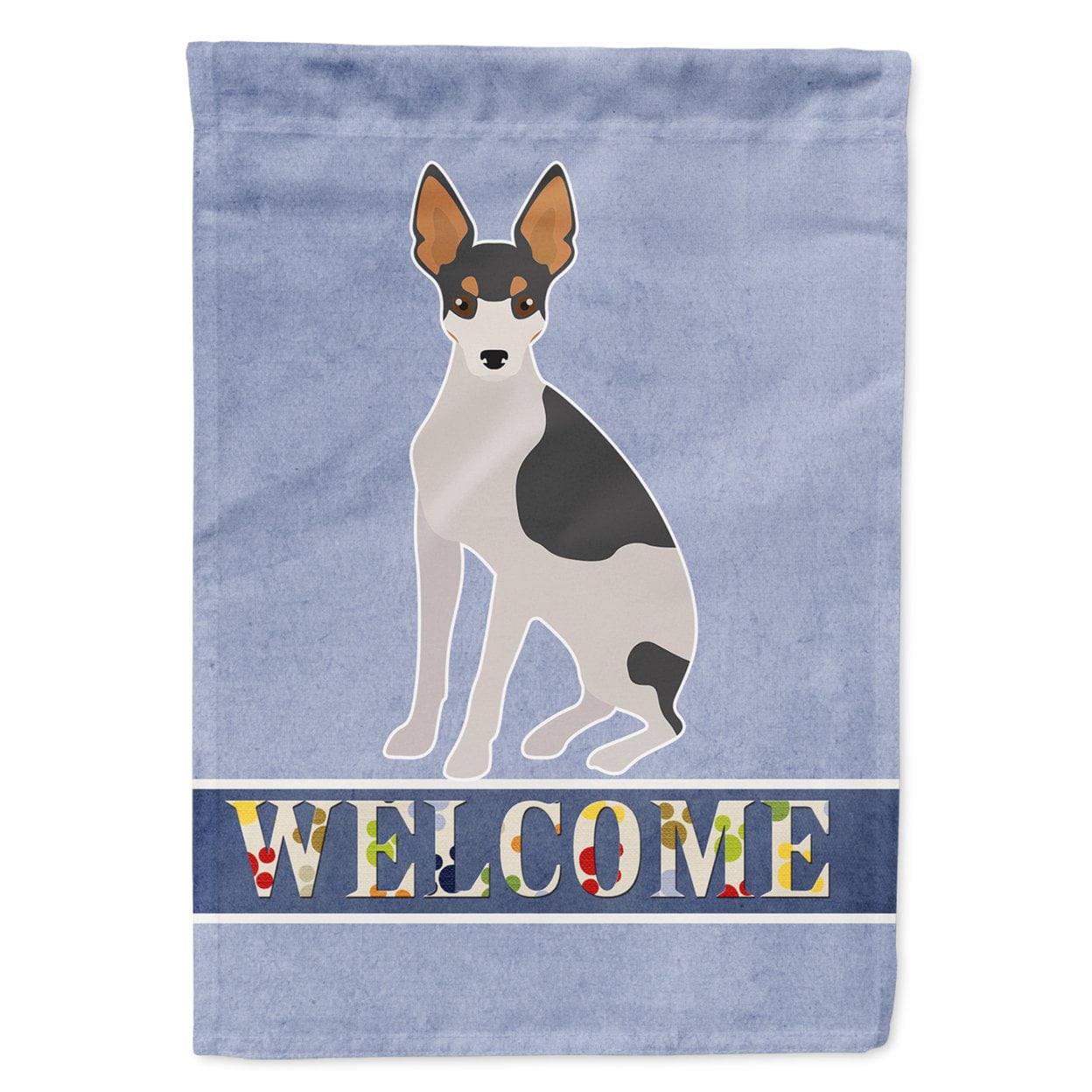 Miniature Fox Terrier No.2 Welcome Garden Size Flag