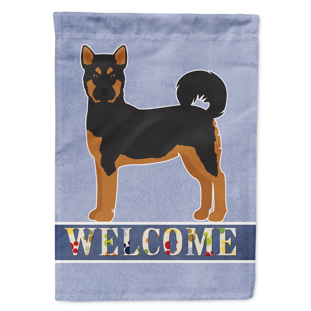 Akita Shepherd Black & Tan Welcome Garden Size Flag