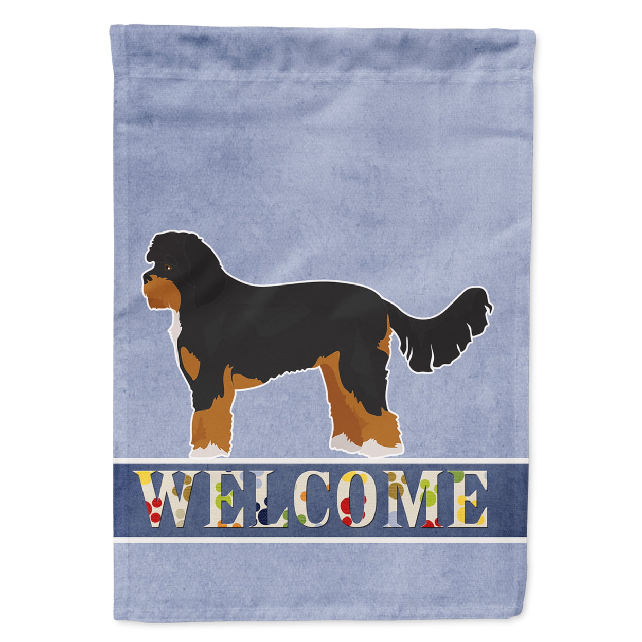 Black & Tan Cavapoo Welcome Garden Size Flag