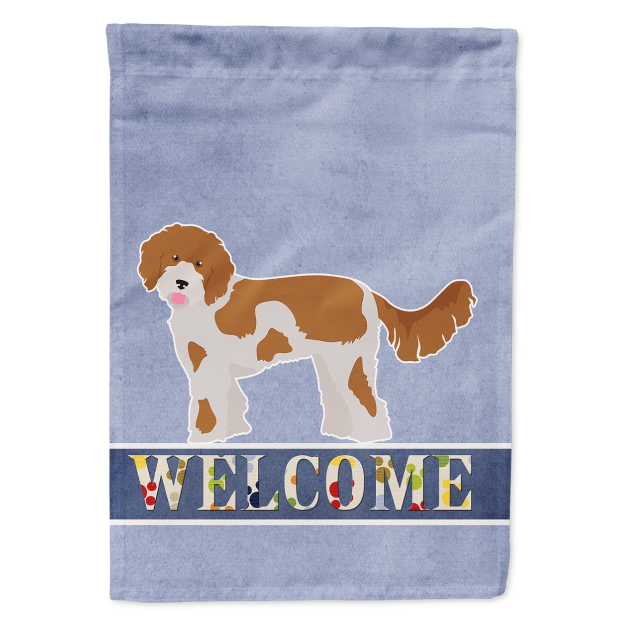 CK3718GF Cavapoo Welcome Garden Size Flag
