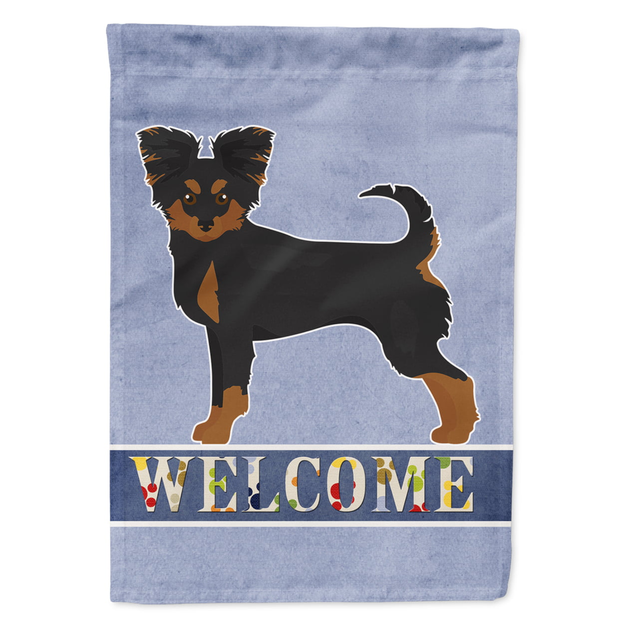 Black & Tan Chion Welcome Garden Size Flag
