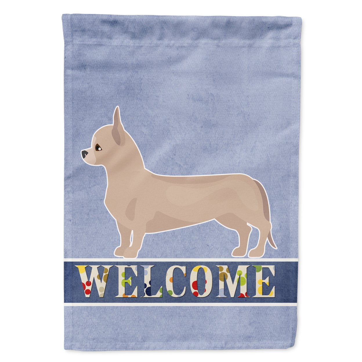 Tan Chiweenie Welcome Garden Size Flag
