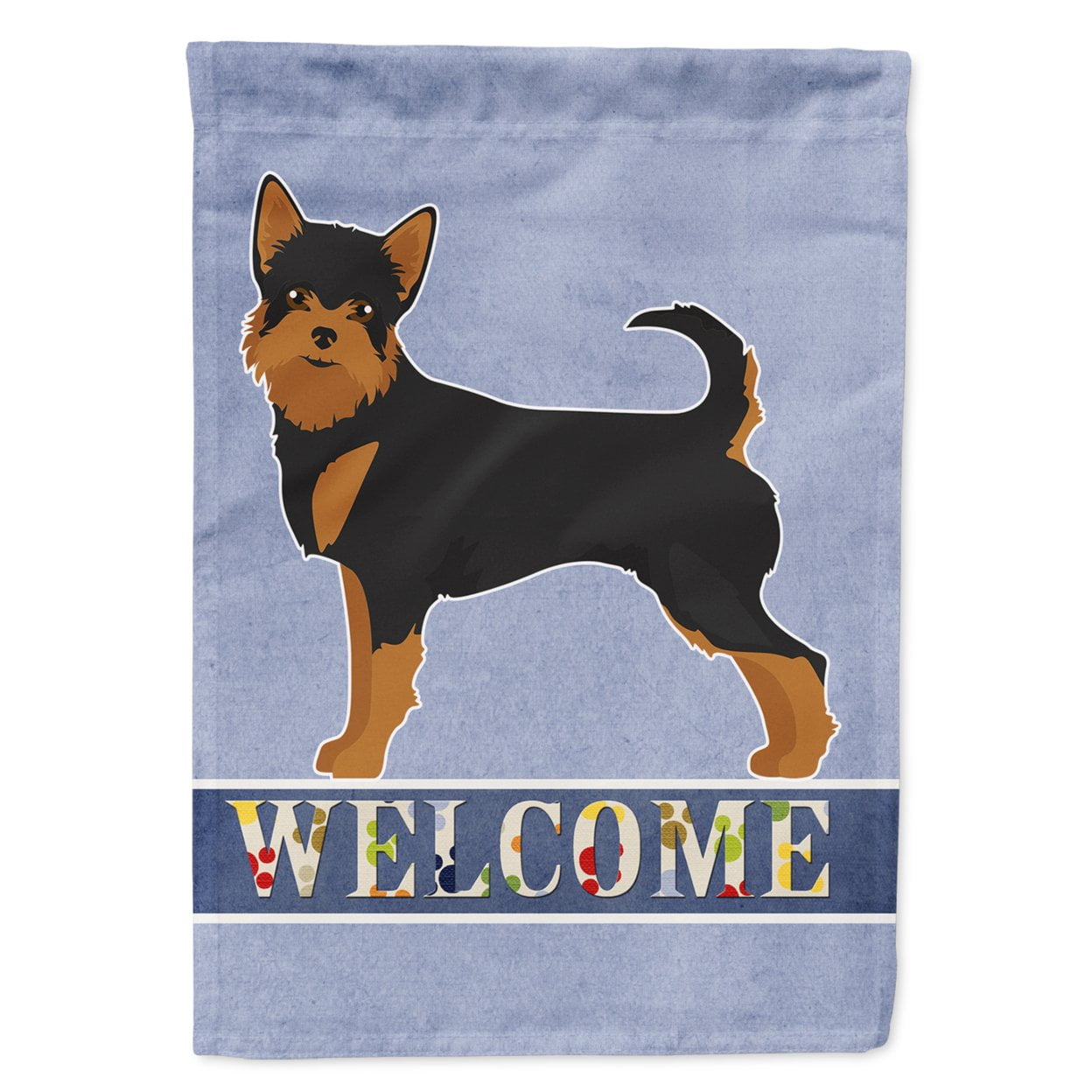 Black & Tan Chorkie Welcome Garden Size Flag