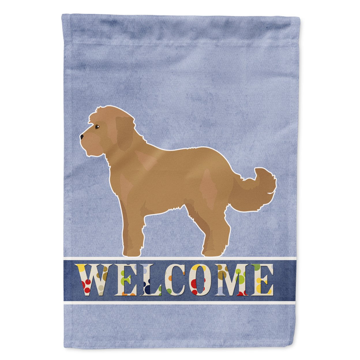 Tan Cockapoo Welcome Garden Size Flag