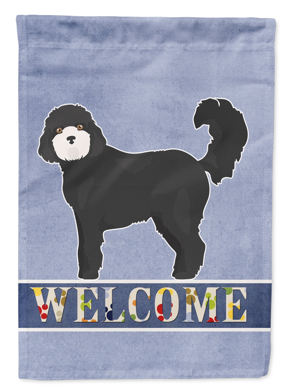 Black Cockapoo Welcome Garden Size Flag