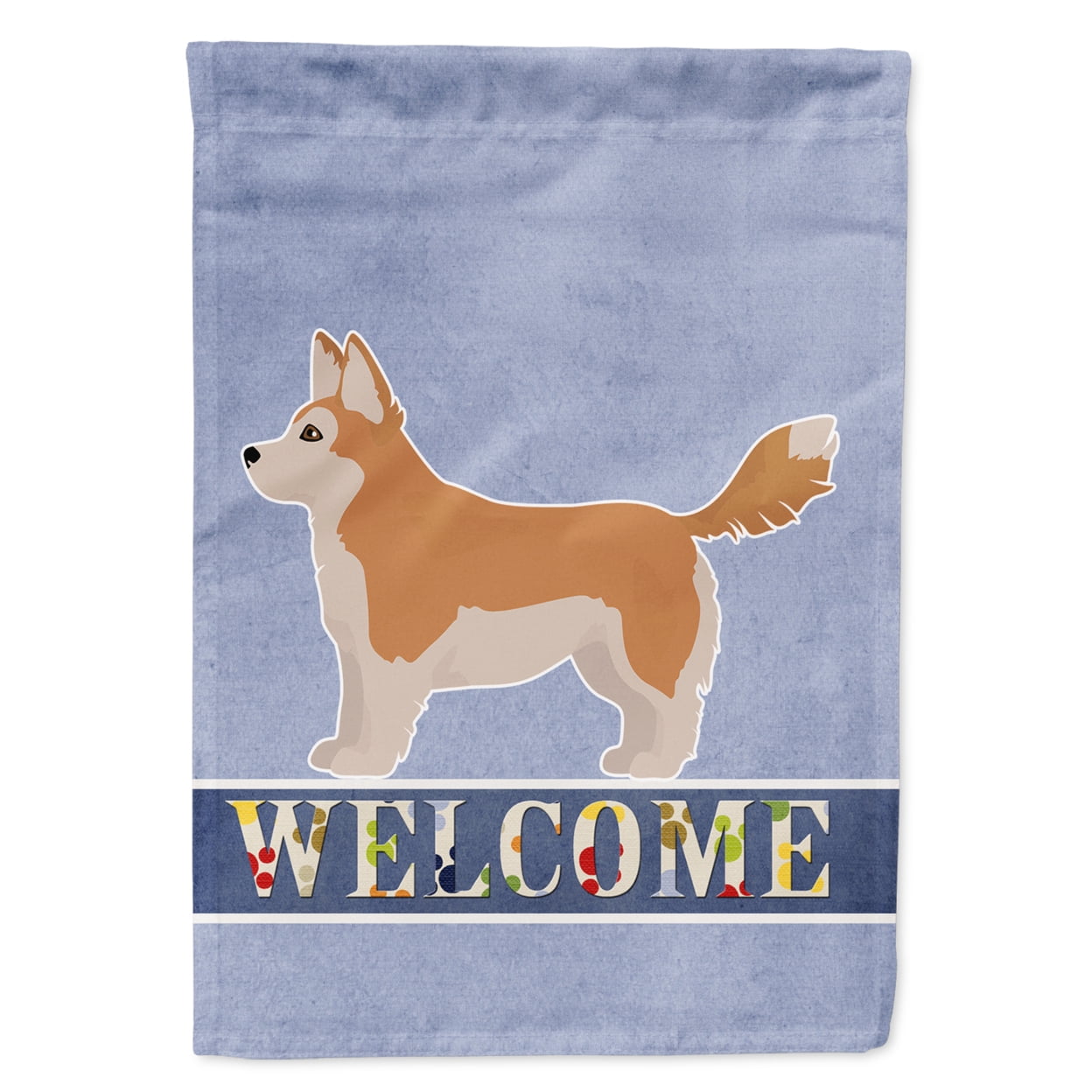 Corgi Husky Mix Welcome Garden Size Flag
