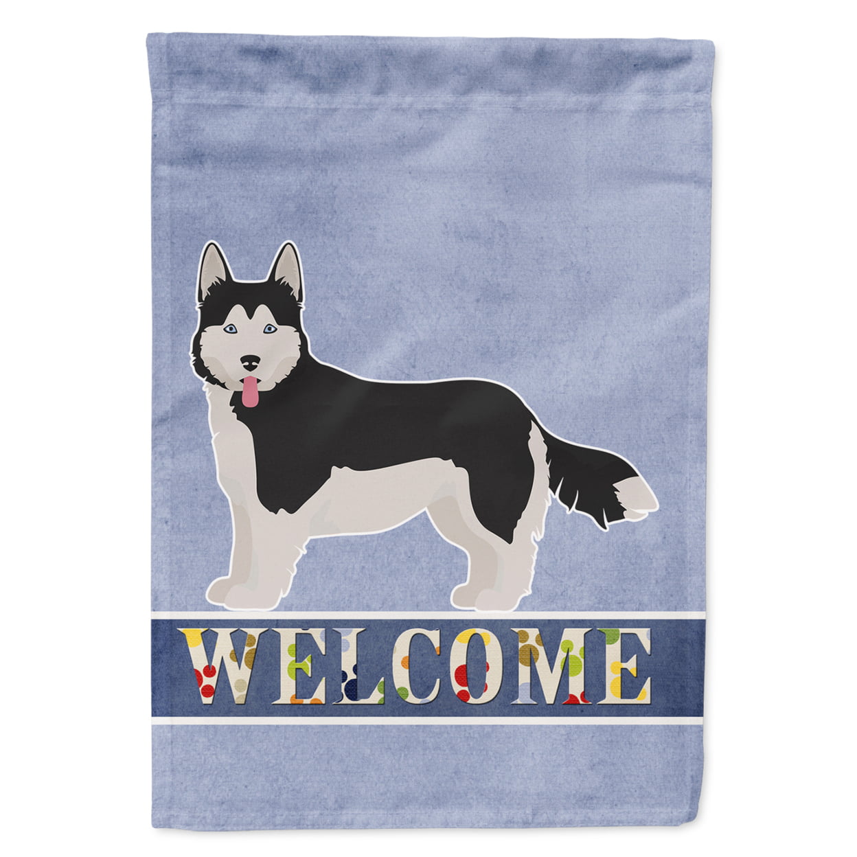 Corgi Husky Mix No.2 Welcome Garden Size Flag