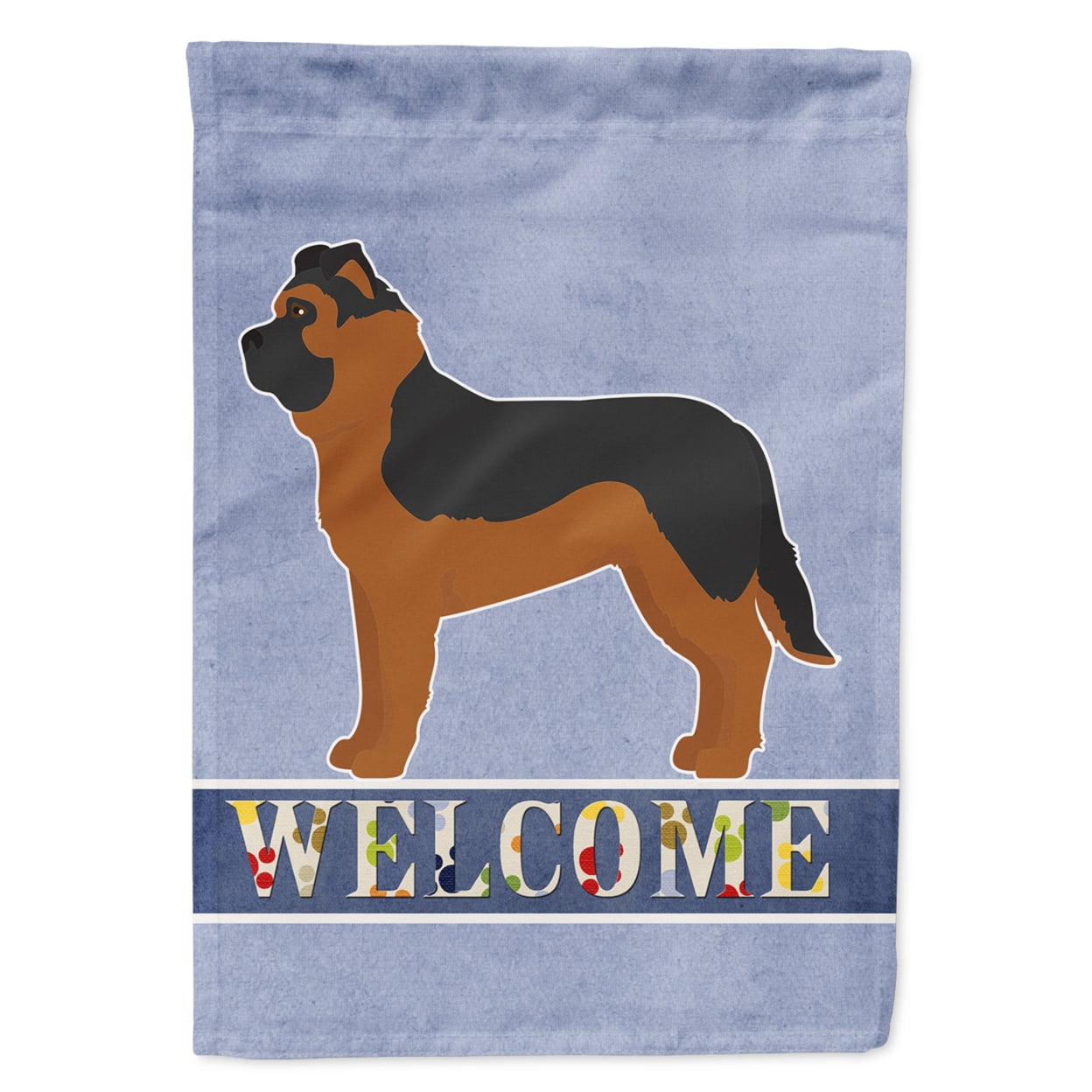 Black German Shepherd Mastiff Mix Welcome Garden Size Flag