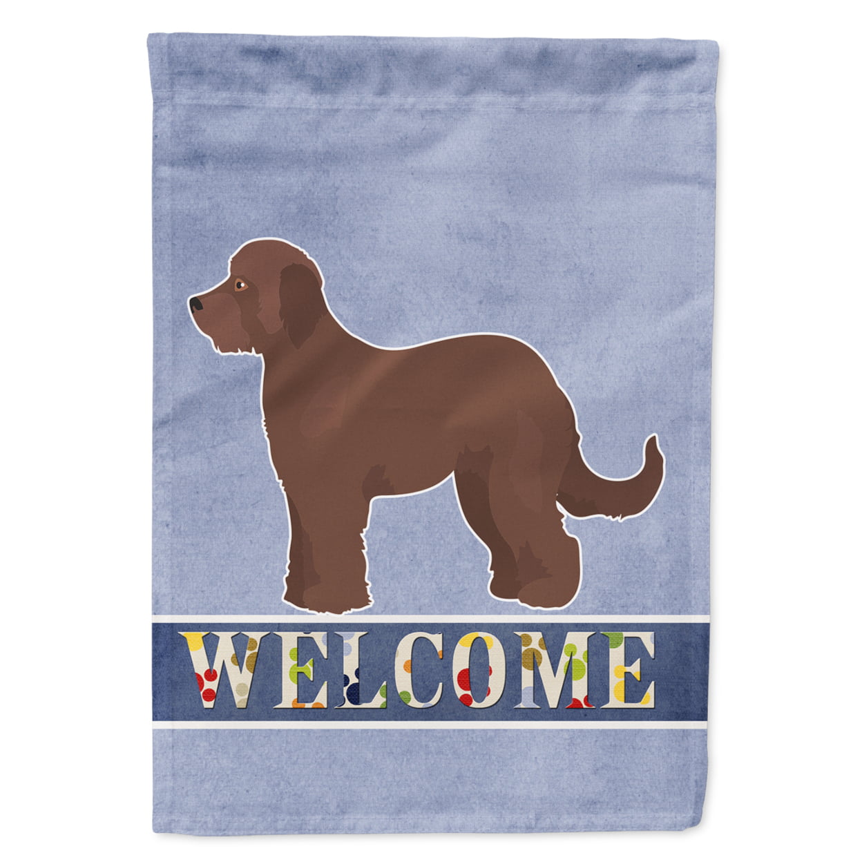Brown Goldendoodle Welcome Garden Size Flag