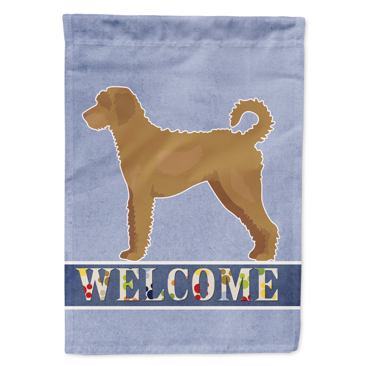 Tan Labradoodle Welcome Garden Size Flag
