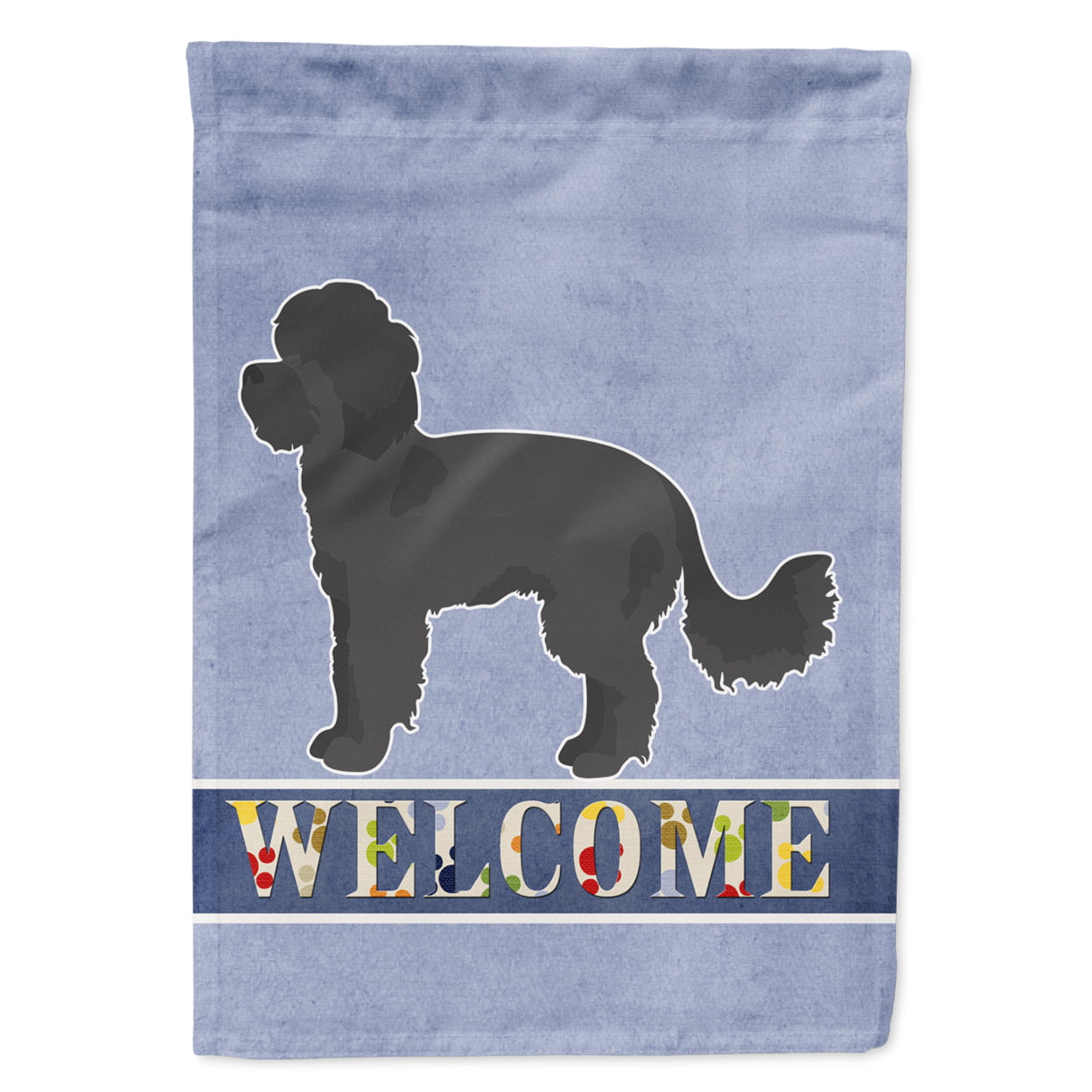 Black Maltipoo Welcome Garden Size Flag