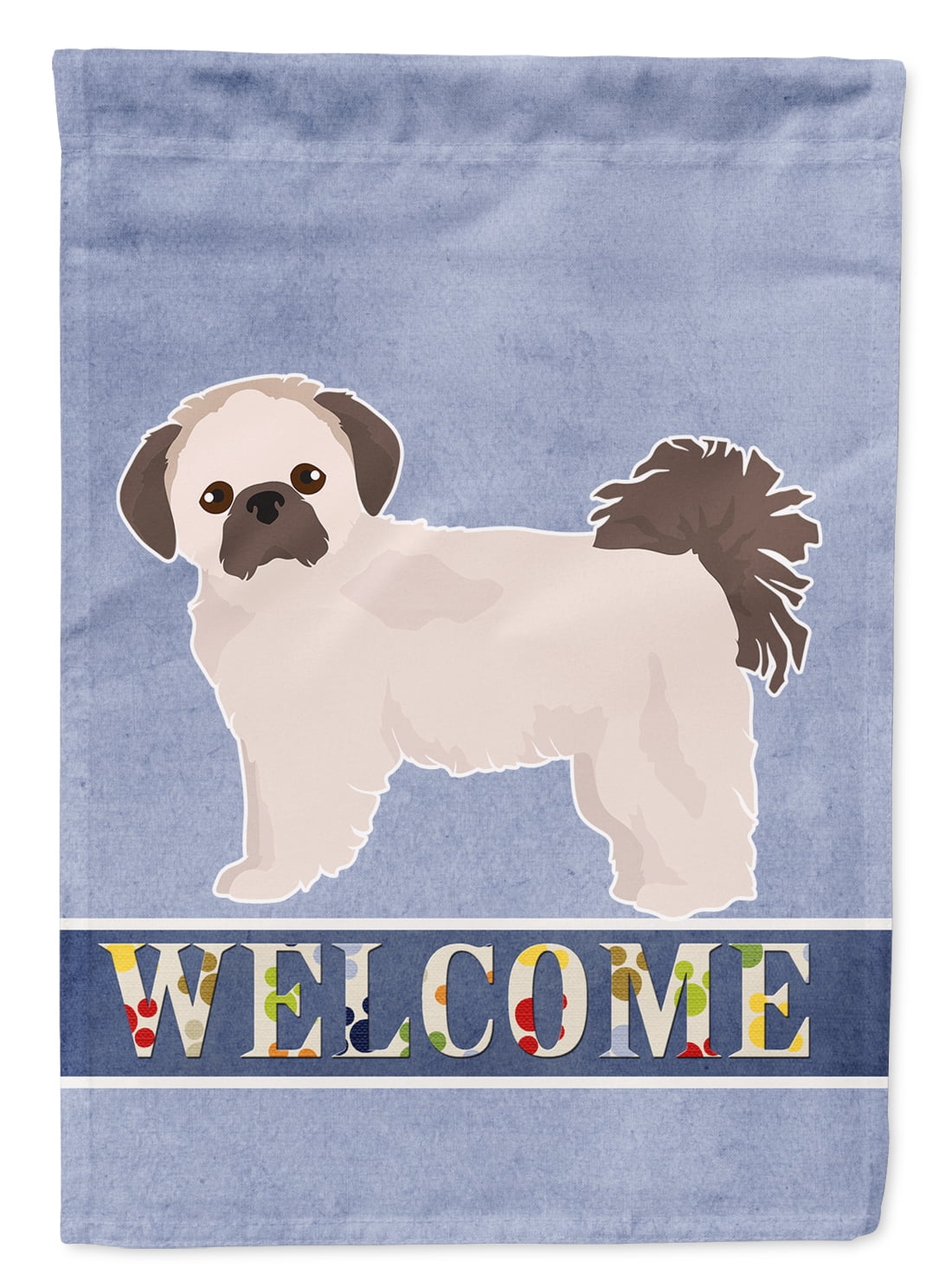 CK3763GF Pekeapoo Welcome Garden Size Flag