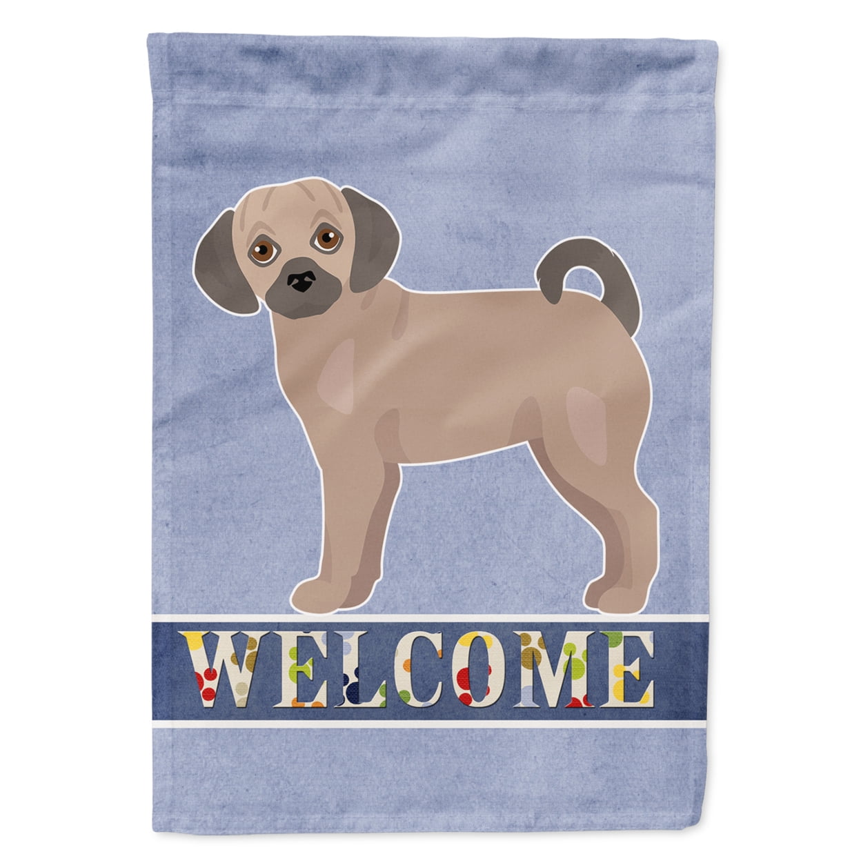 Fawn Puggle Welcome Garden Size Flag