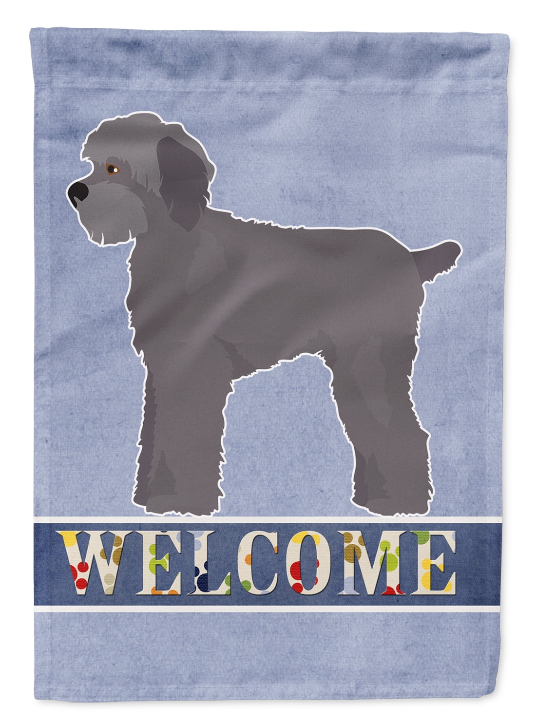 Grey Schnoodle Welcome Garden Size Flag