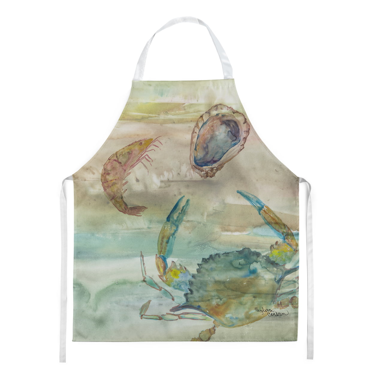 Picture of Carolines Treasures SC2017APRON Crab, Shrimp & Oyster Sunset Apron