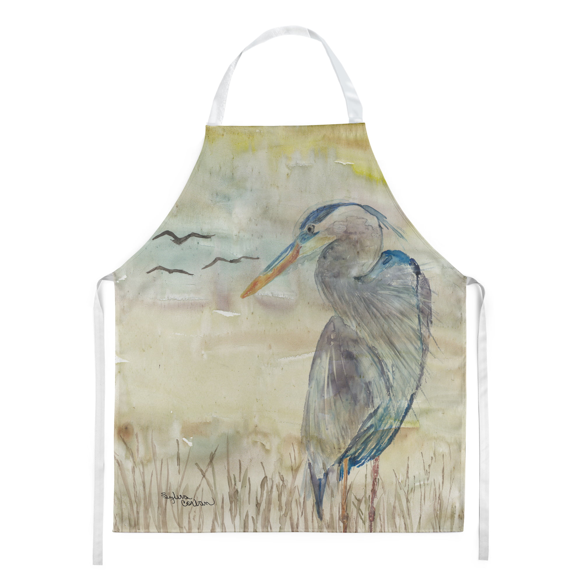 Picture of Carolines Treasures SC2020APRON Blue Heron Yellow Sky Apron