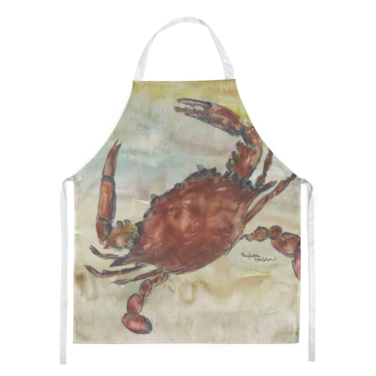 Picture of Carolines Treasures SC2022APRON Cooked Crab Yellow Sky Apron