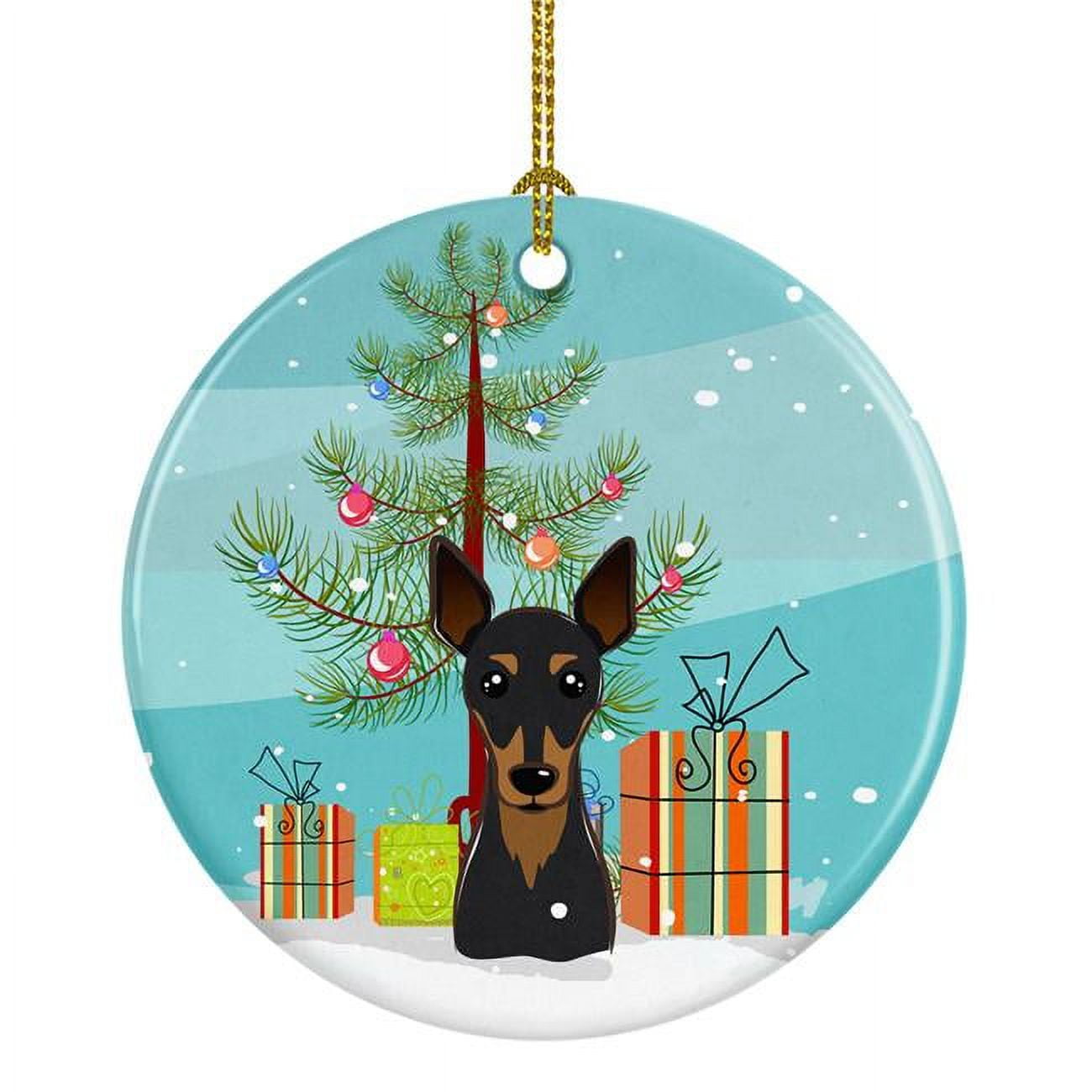 BB1612CO1 Christmas Tree & Min Pin Ceramic Ornament
