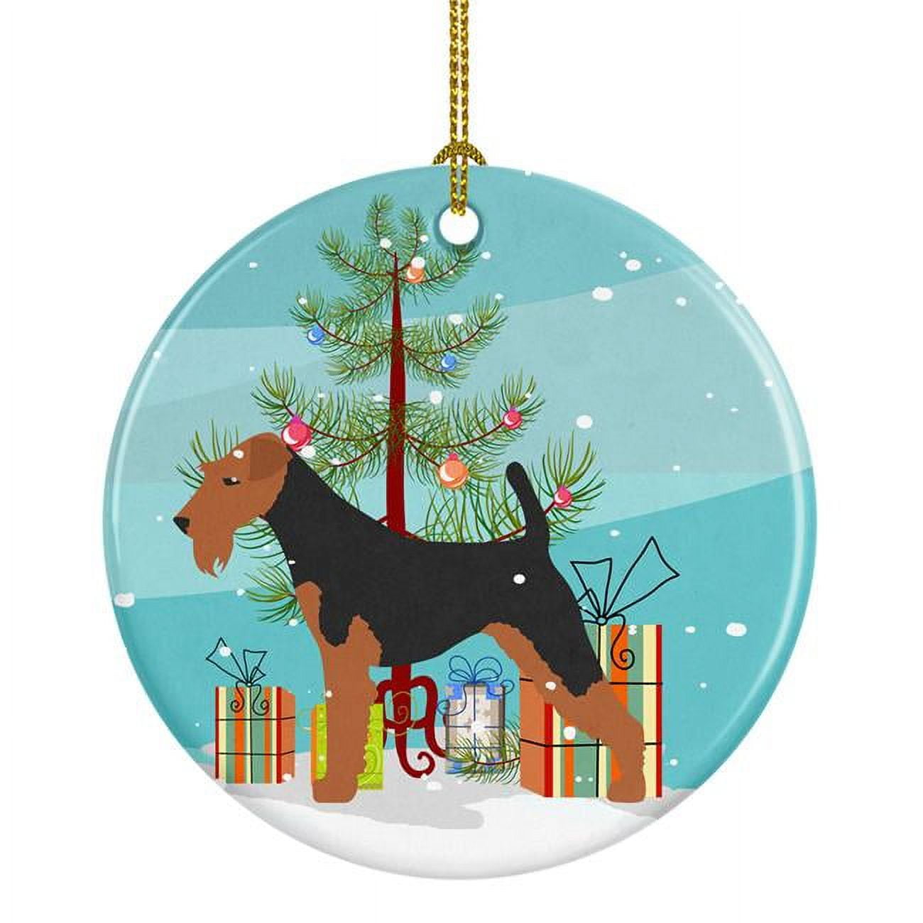 BB2903CO1 Welsh Terrier Merry Christmas Tree Ceramic Ornament