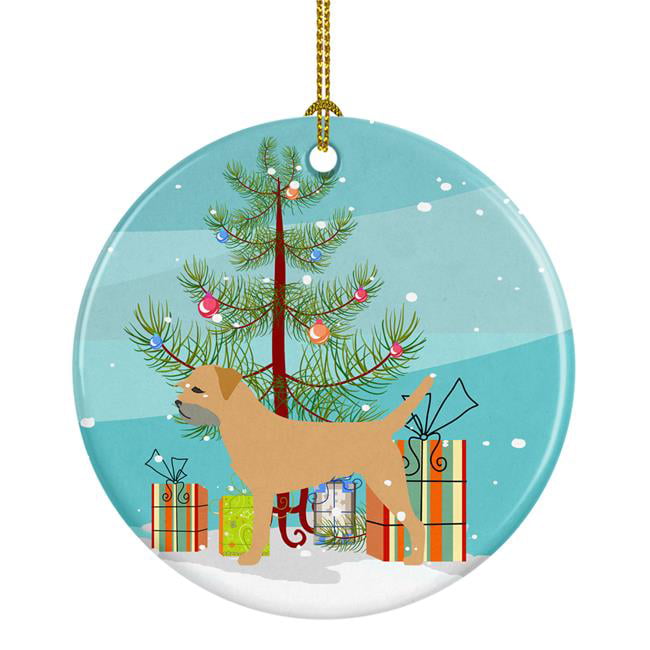 BB2907CO1 Border Terrier Merry Christmas Tree Ceramic Ornament