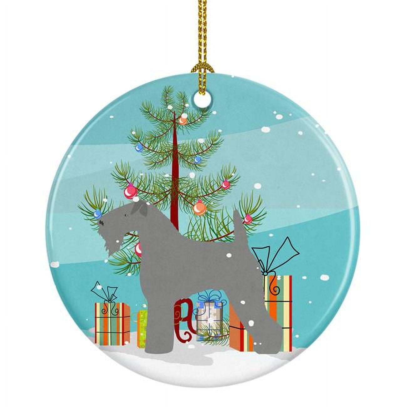 Kerry Blue Terrier Merry Christmas Tree Ceramic Ornament