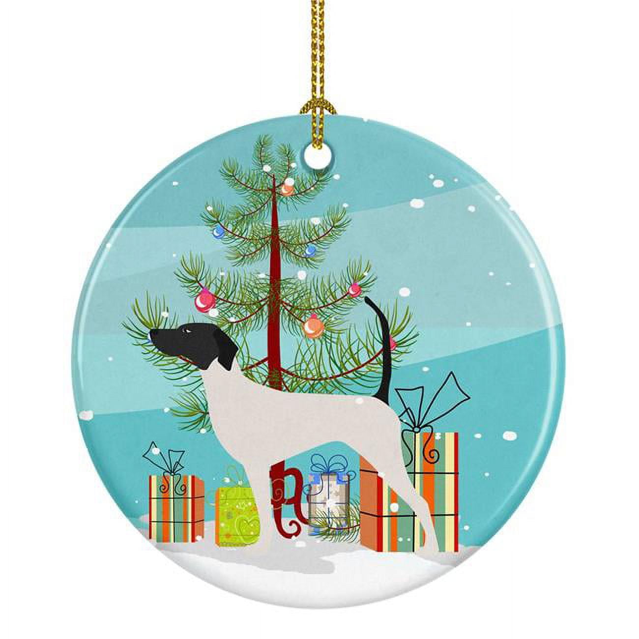English Pointer Merry Christmas Tree Ceramic Ornament