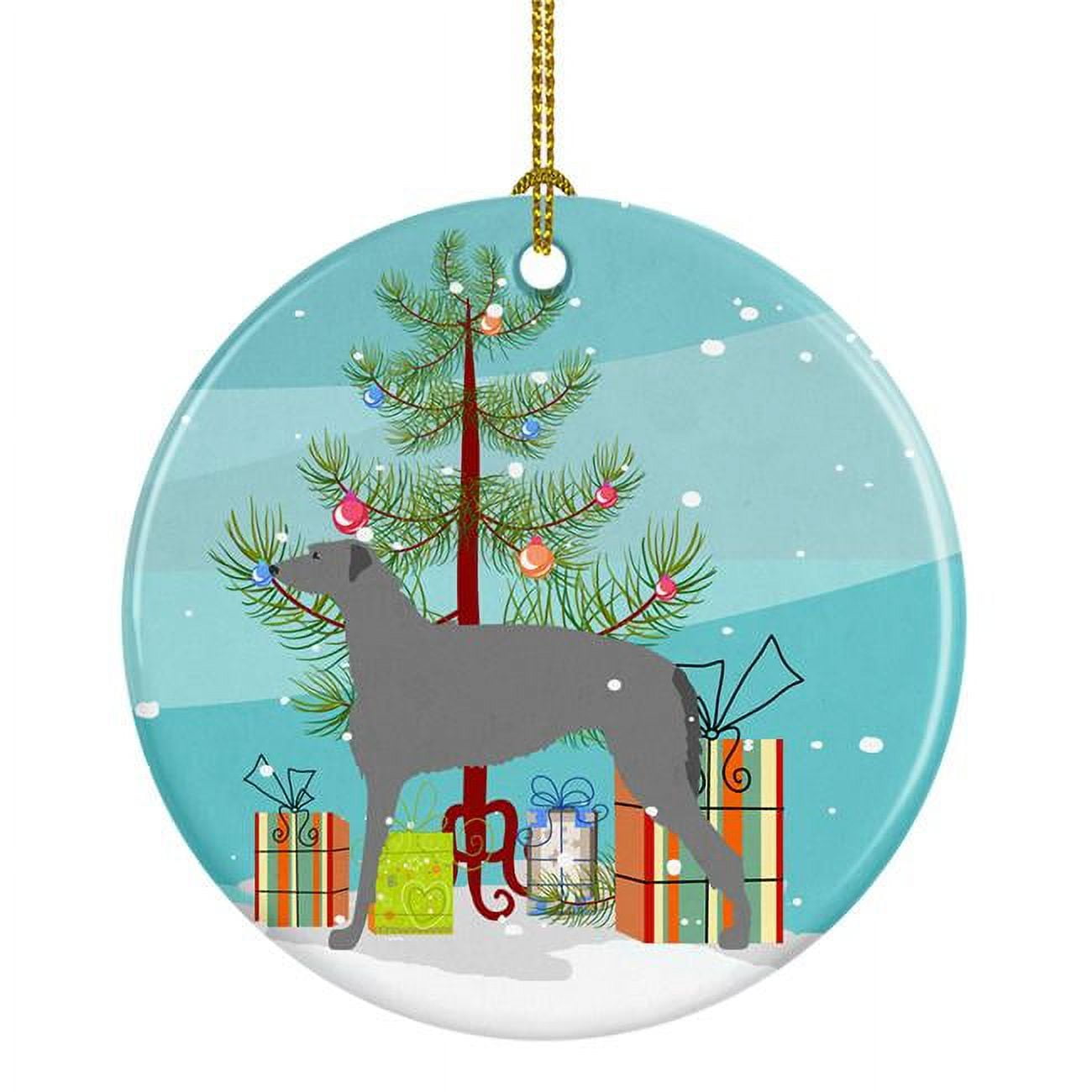 Scottish Deerhound Merry Christmas Tree Ceramic Ornament