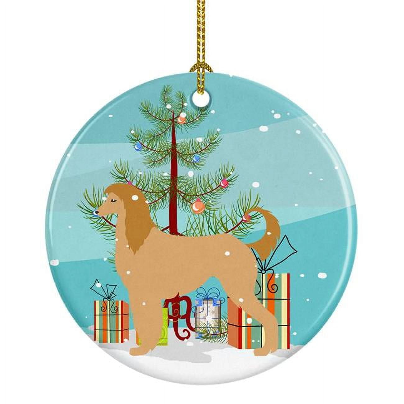 Afghan Hound Merry Christmas Tree Ceramic Ornament
