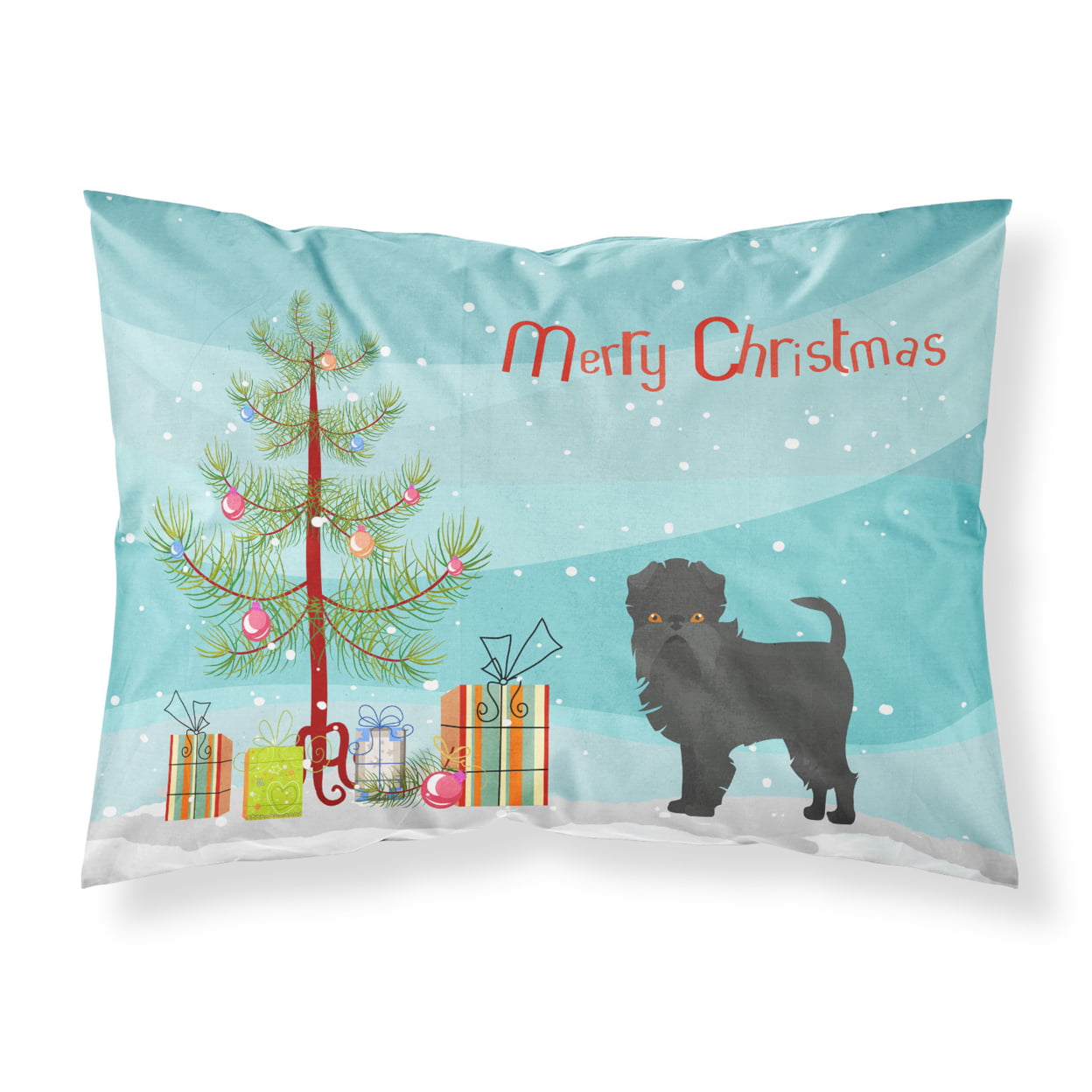 Affenpinscher Christmas Tree Fabric Standard Pillowcase