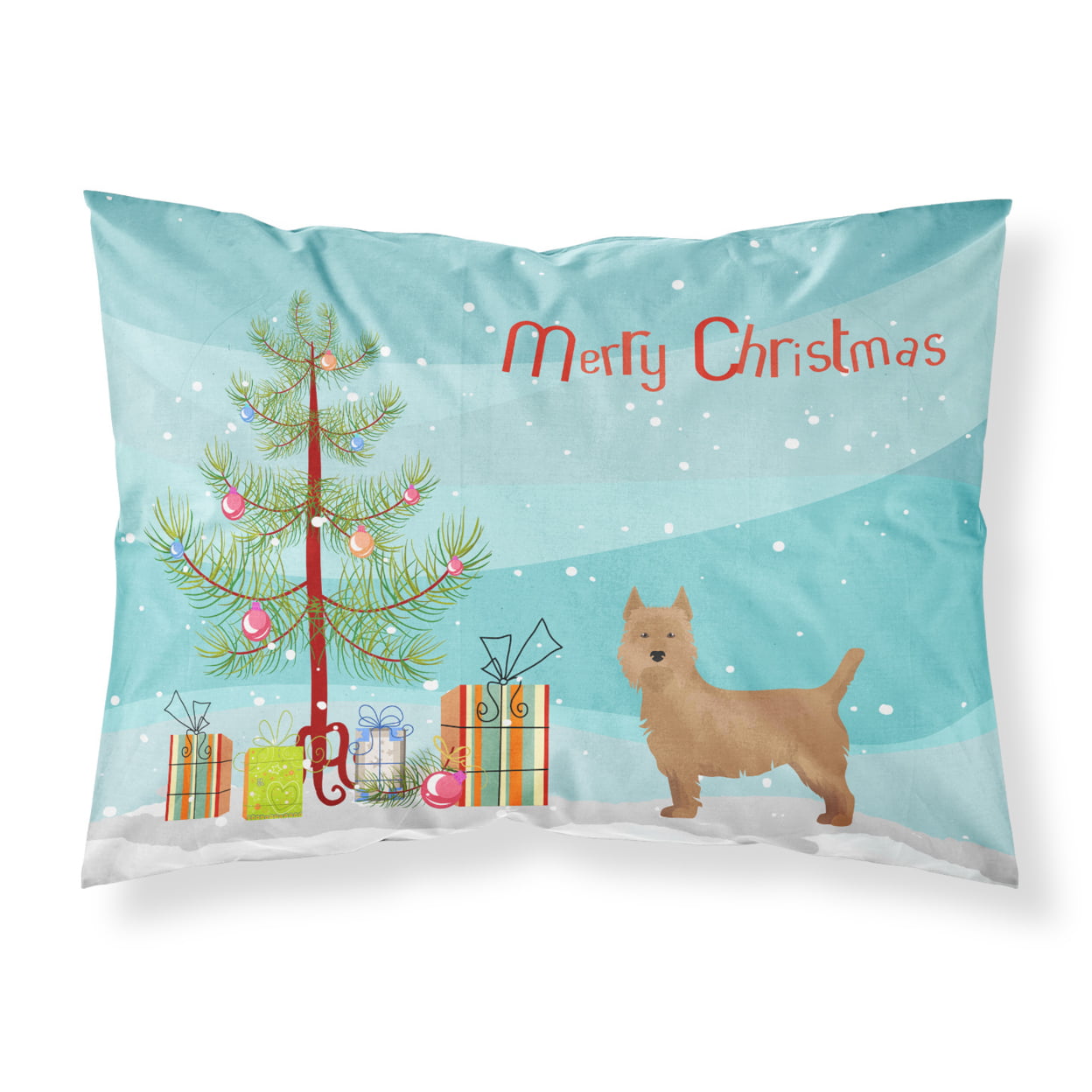 CK3444PILLOWCASE Airedale Terrier Christmas Tree Fabric Standard Pillowcase