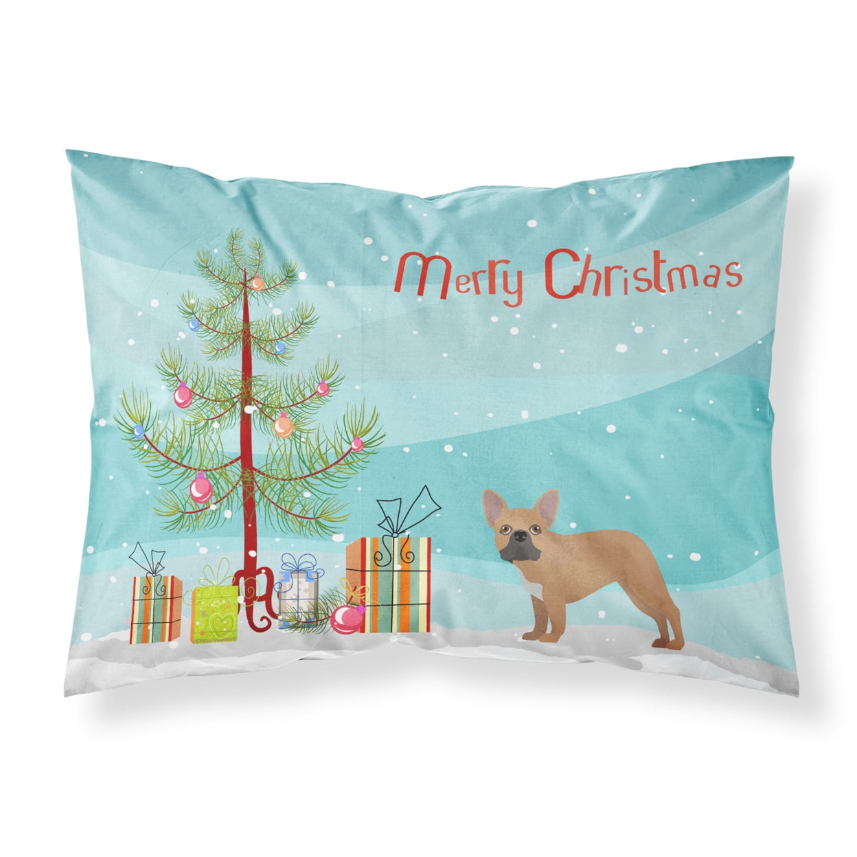 French Bulldog Christmas Tree Fabric Standard Pillowcase