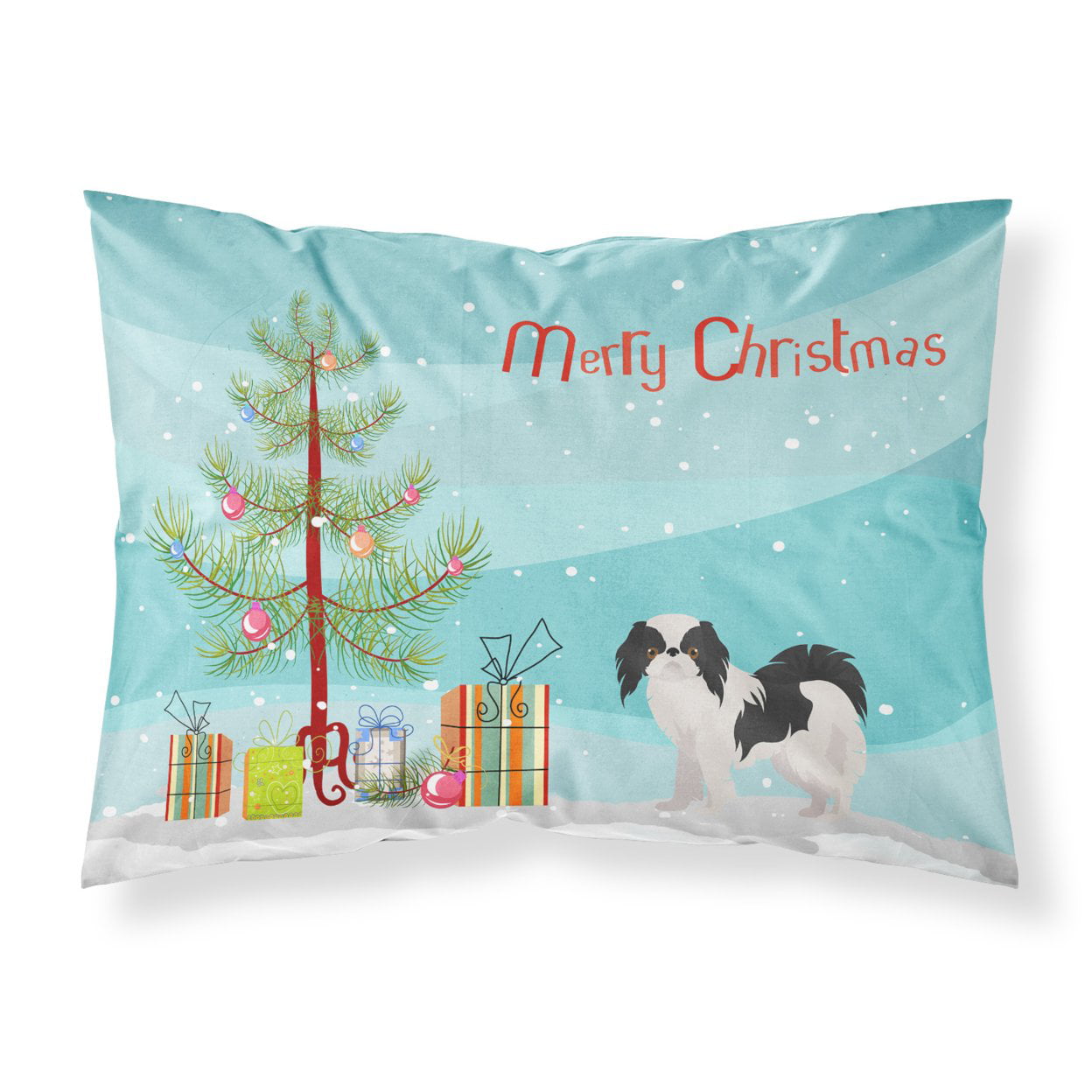 Japanese Chin Christmas Tree Fabric Standard Pillowcase