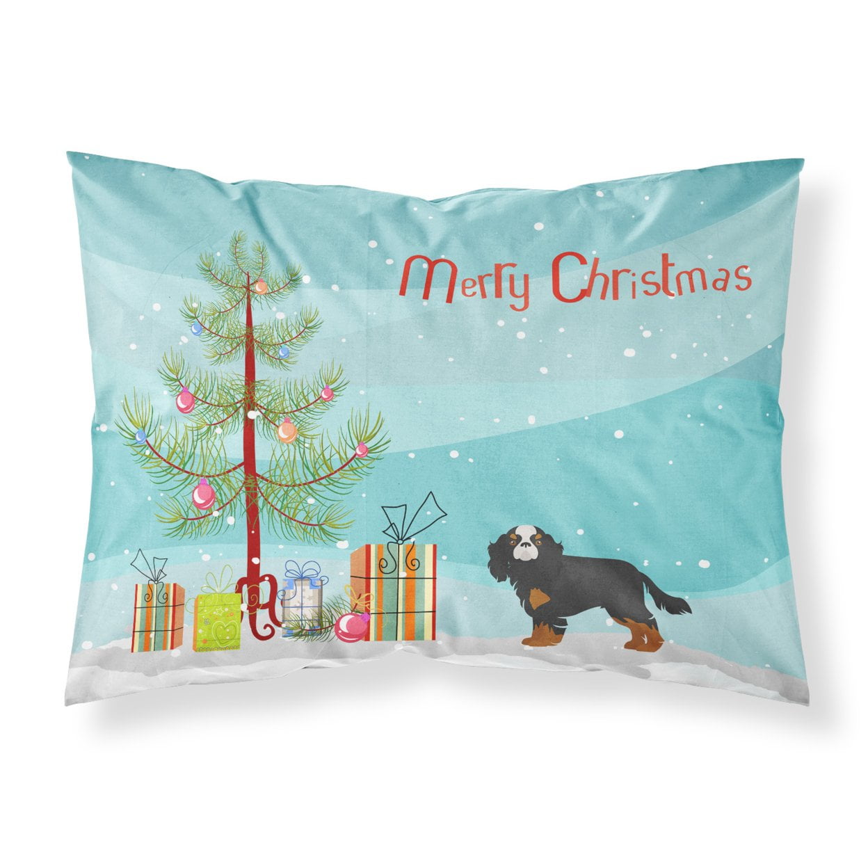 Cavalier King Charles Spaniel Christmas Tree Fabric Standard Pillowcase