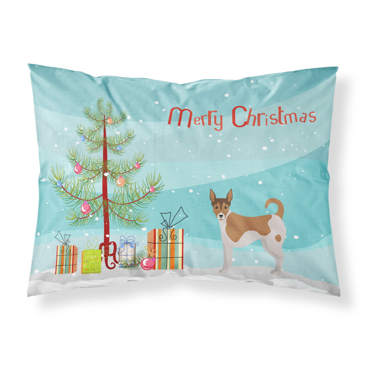 Tenterfield Terrier Christmas Tree Fabric Standard Pillowcase