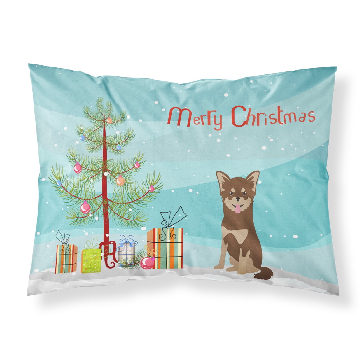 Chihuahua Christmas Tree Fabric Standard Pillowcase