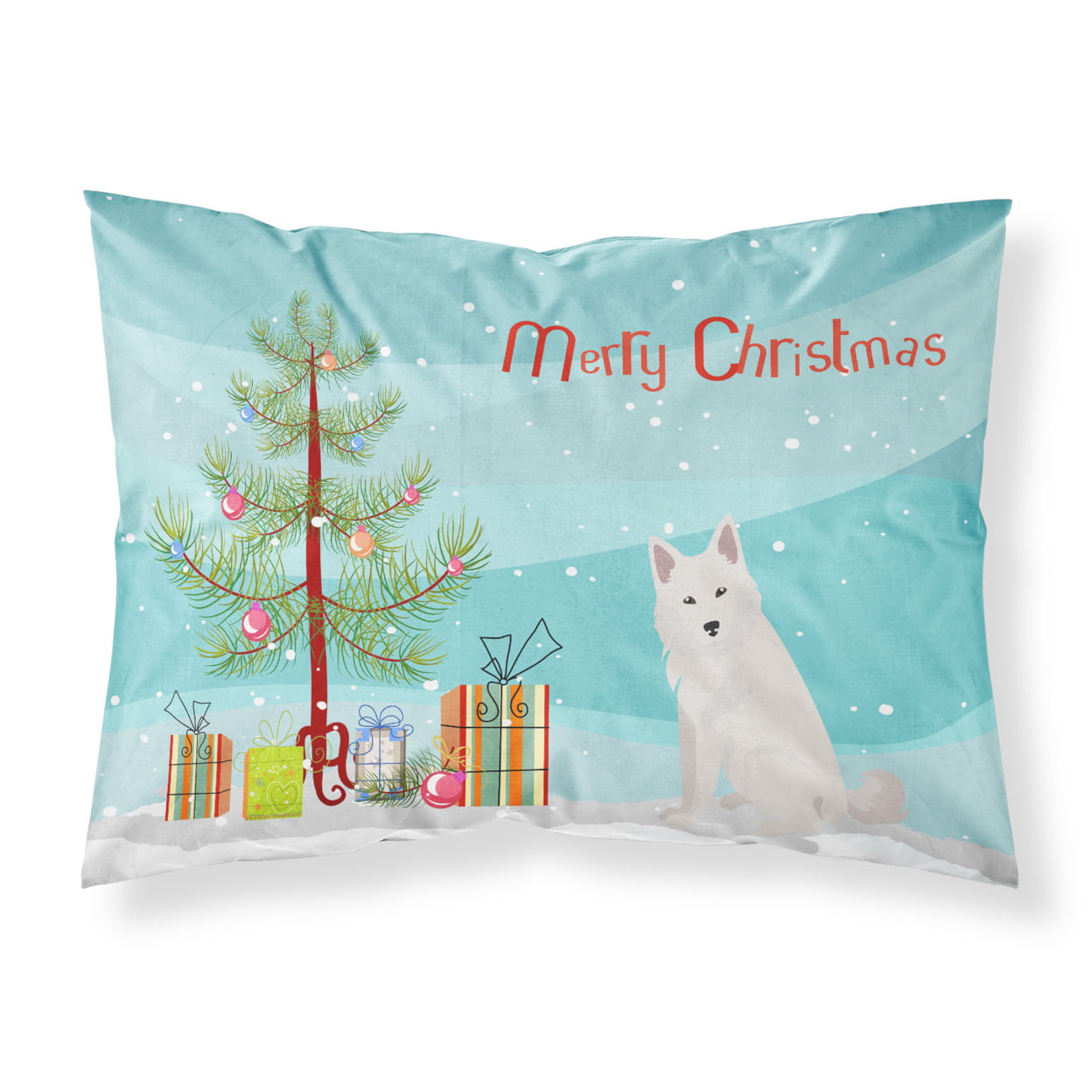 Danish Spitz Christmas Tree Fabric Standard Pillowcase