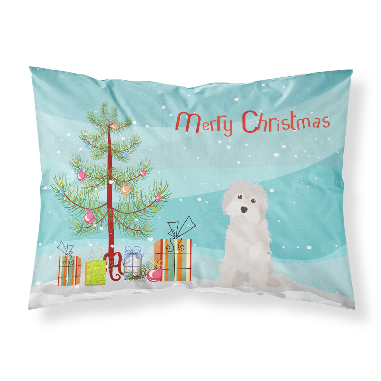 Maltese No.2 Christmas Tree Fabric Standard Pillowcase