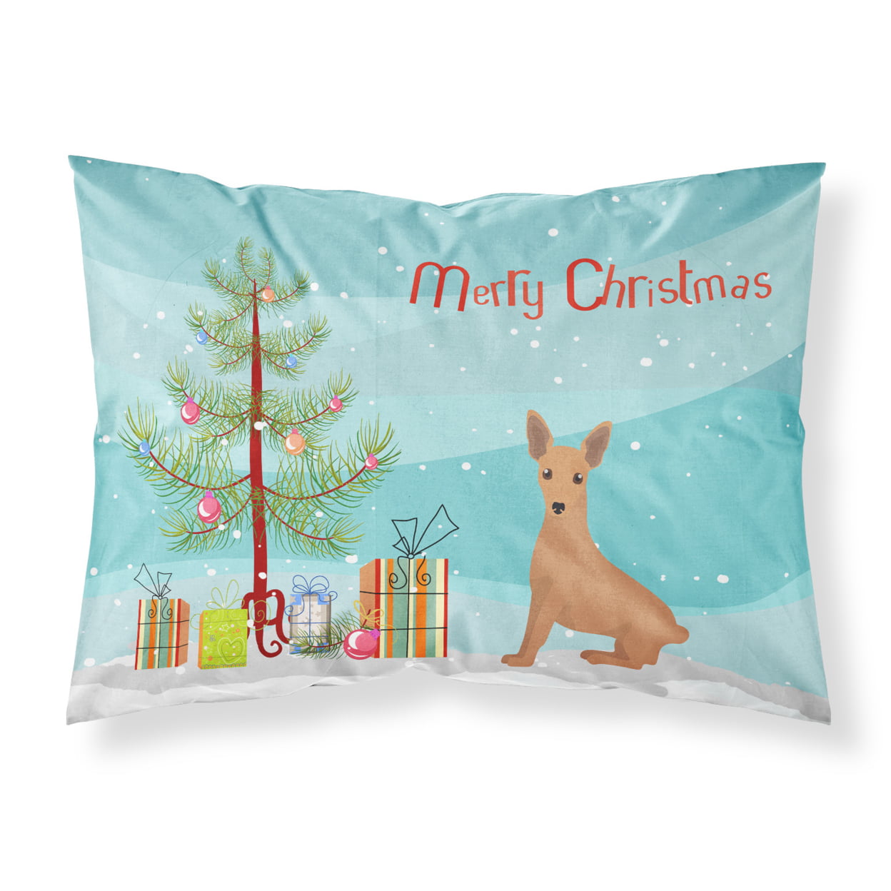 Miniature Pinscher Christmas Tree Fabric Standard Pillowcase