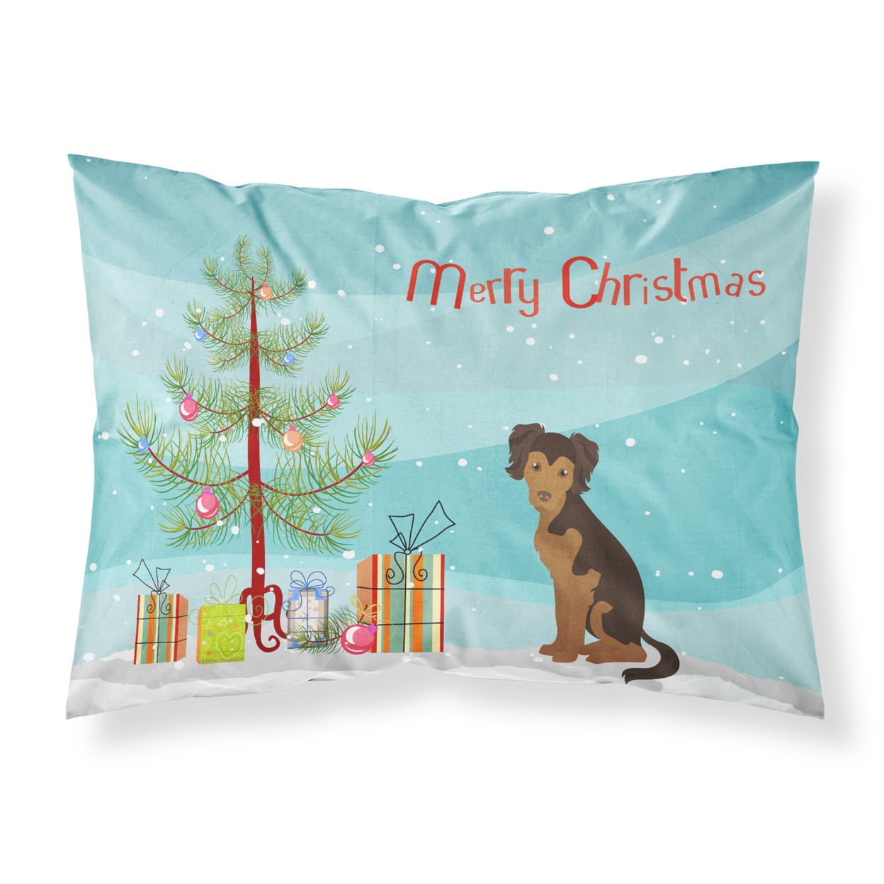 Persian Chihuahua Christmas Tree Fabric Standard Pillowcase