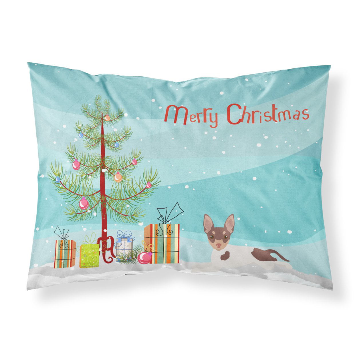 Toy Fox Terrier Christmas Tree Fabric Standard Pillowcase