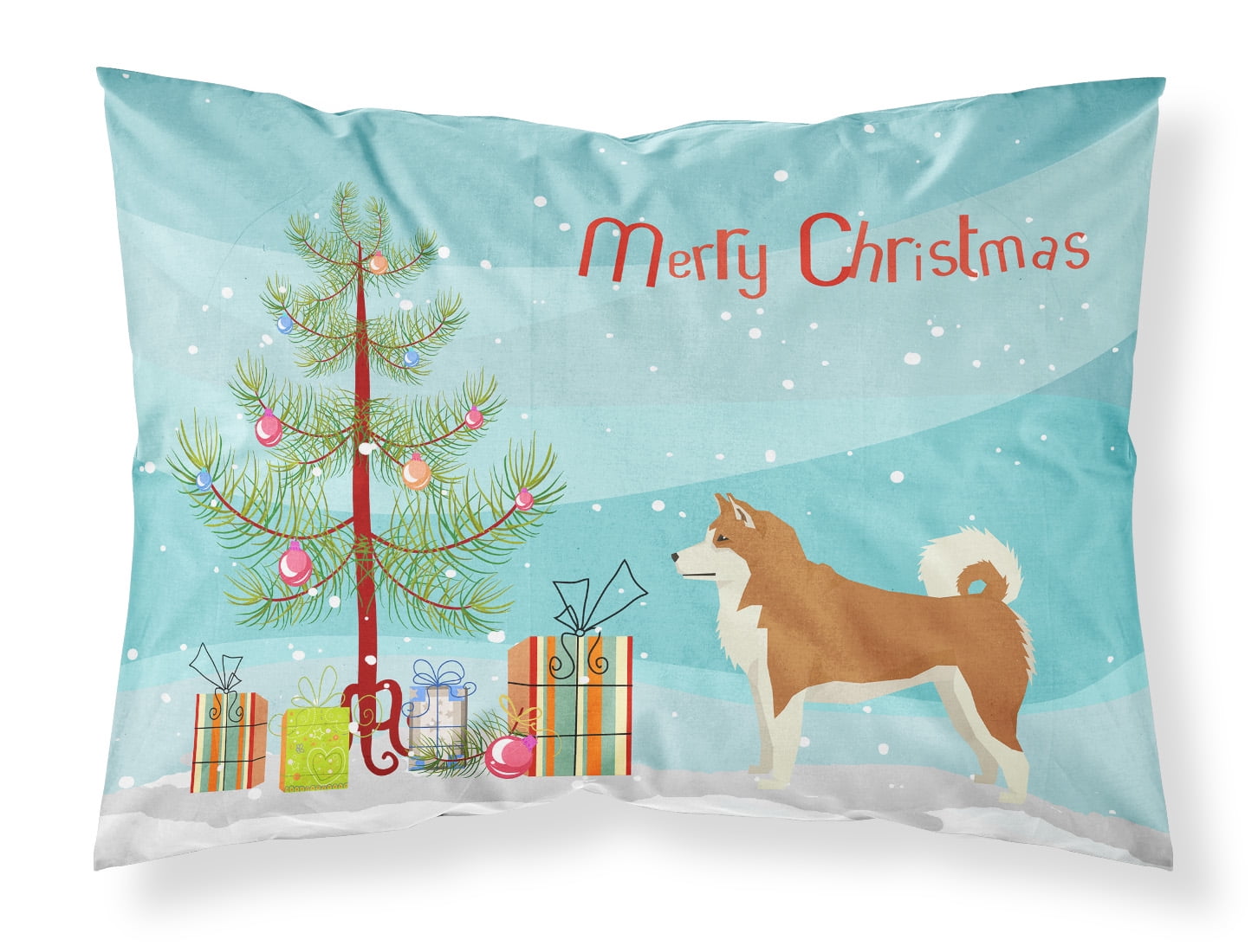 CK3512PILLOWCASE Akita Christmas Tree Fabric Standard Pillowcase