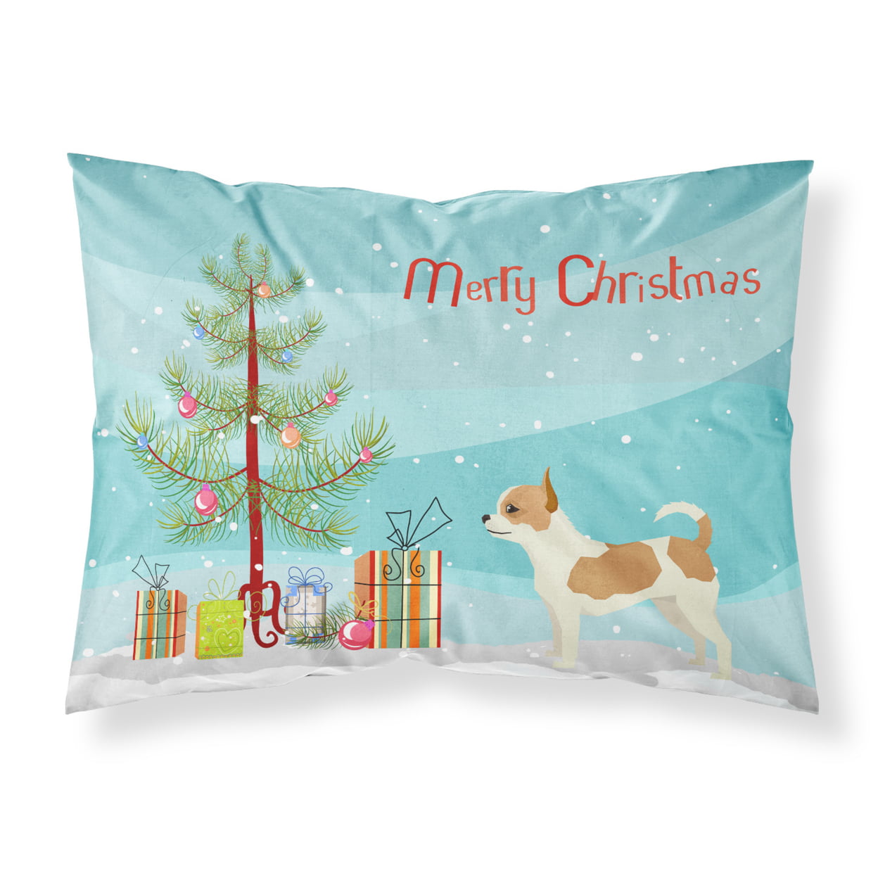 Chihuahua Christmas Tree Fabric Standard Pillowcase