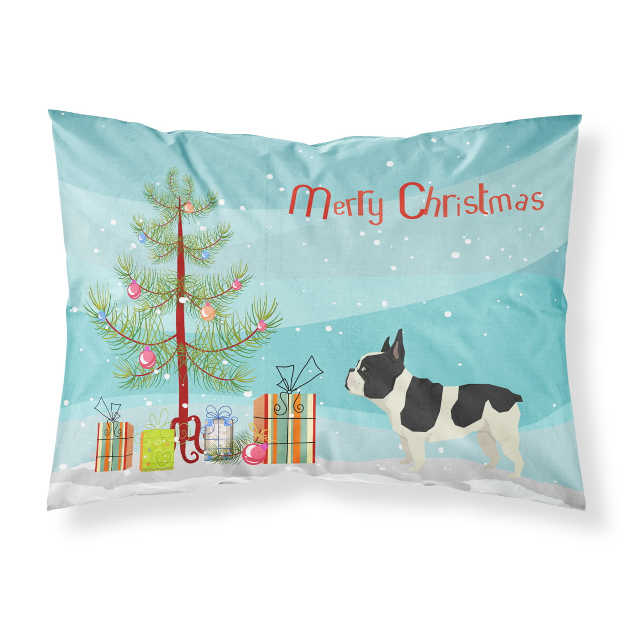 French Bulldog Christmas Tree Fabric Standard Pillowcase