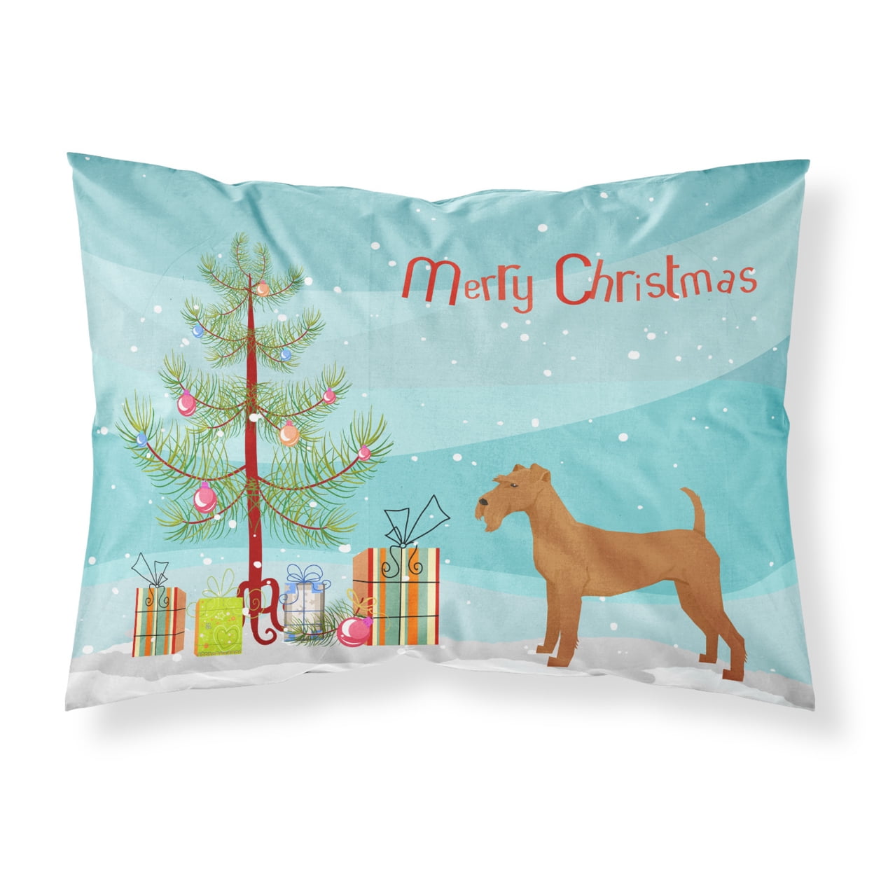 Irish Terrier Christmas Tree Fabric Standard Pillowcase
