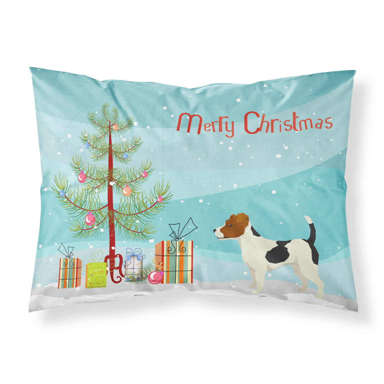 Jack Russell Terrier Christmas Tree Fabric Standard Pillowcase