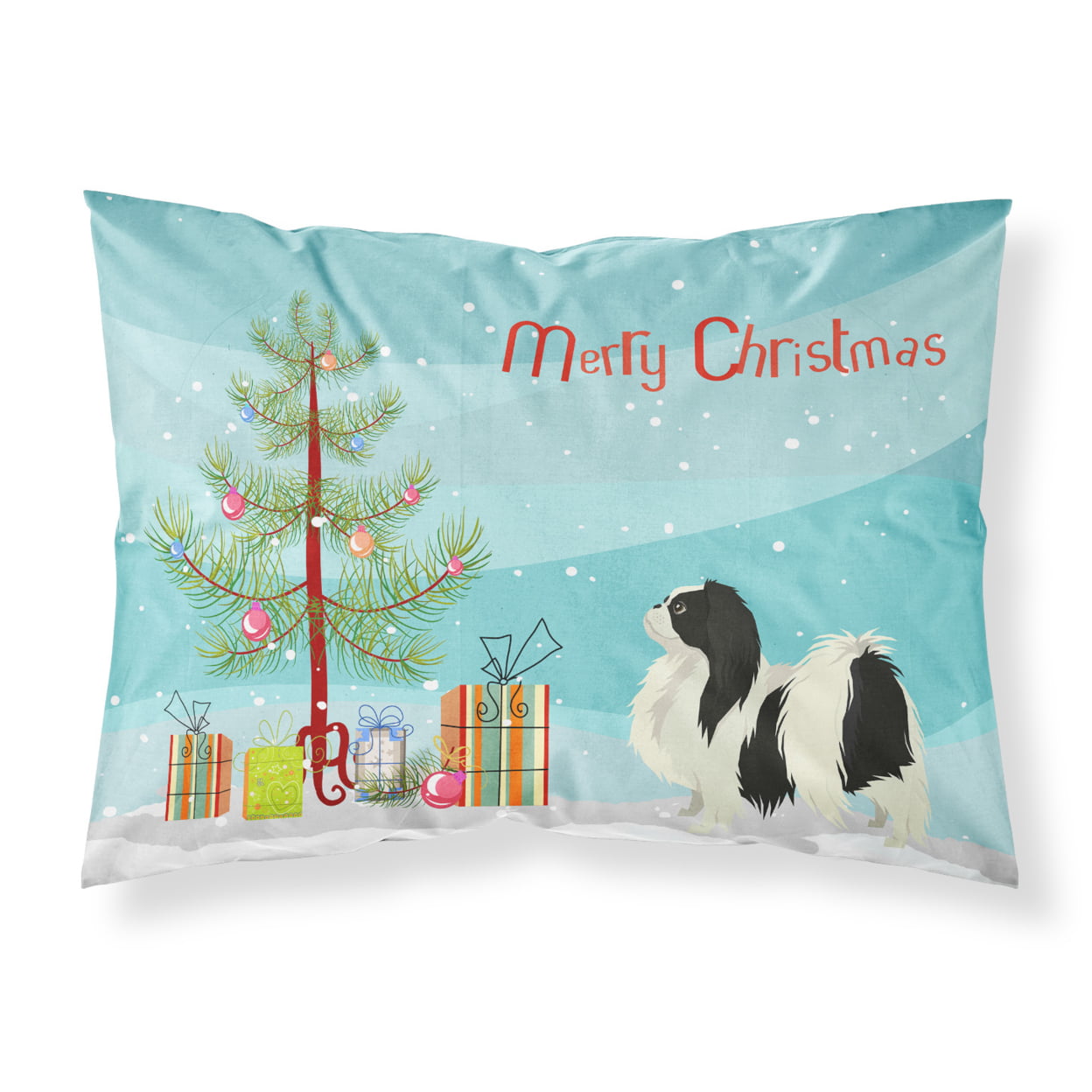 Japanese Chin Christmas Tree Fabric Standard Pillowcase