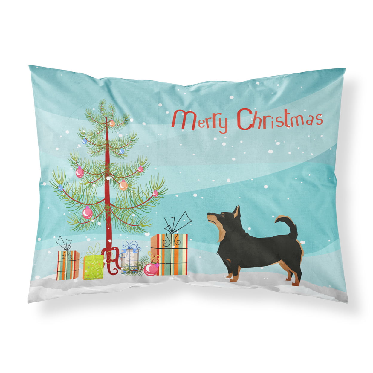 Lancashire Terrier Christmas Tree Fabric Standard Pillowcase