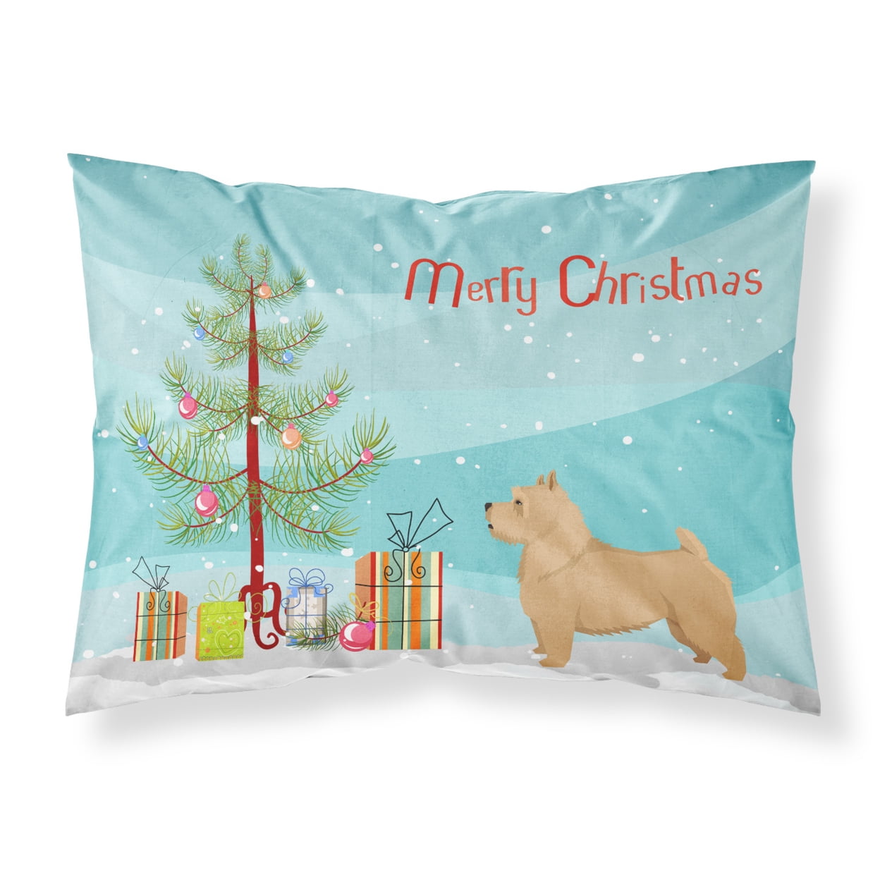 Norwich Terrier Christmas Tree Fabric Standard Pillowcase